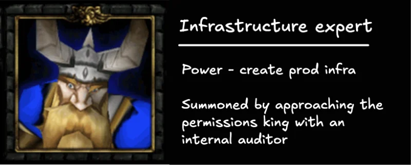 Warcraft 3 character image with "Imaginary infrastructure expert" tag attached