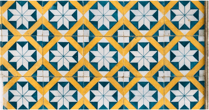 Tiles in a pattern